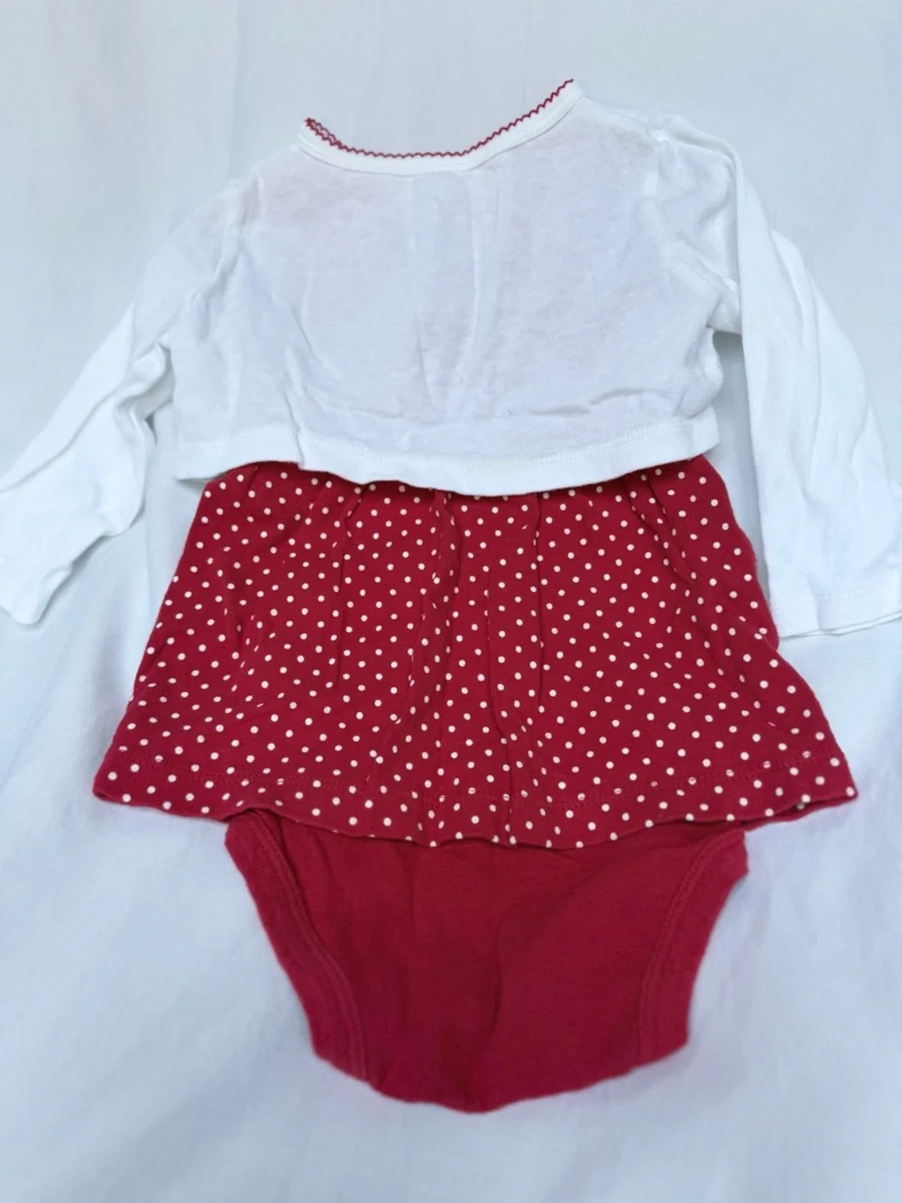 Carter's Red & White Santa Polka-Dot Baby Dress One-Piece with Cardigan